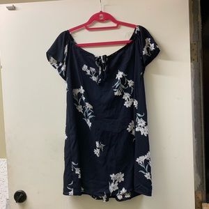 DONATED Sheer Blue Floral Boutique Dress